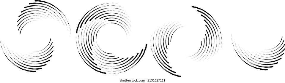Halftone dots in circle form. round logo . vector dotted frame . design element