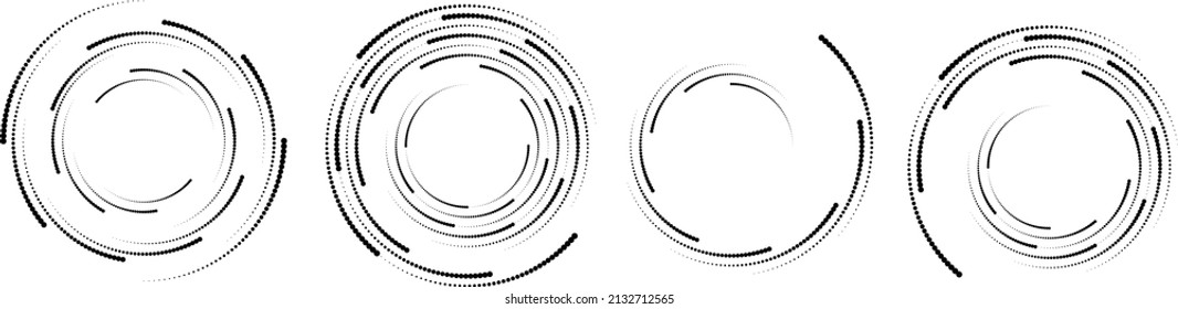 Halftone dots in circle form. round logo . vector dotted frame . design element
