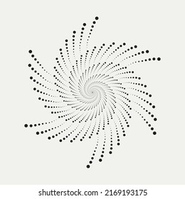Los puntos de semitono en forma de círculo. Logo de media tonalidad redonda. Diseño de cuadro con puntos vectoriales. Elemento de diseño.