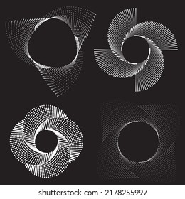 Halftone dots in circle form. round logo . vector dotted frame . design element with tiny dots .