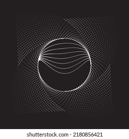 Los puntos de semitono en forma de círculo. logotipo redondo. cuadro de puntos vectoriales. elemento de diseño con puntos pequeños.