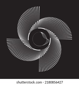 Halftone dots in circle form. round logo . vector dotted frame . design element with tiny dots .