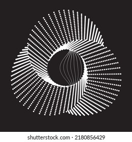 Halftone dots in circle form. round logo . vector dotted frame . design element with tiny dots .