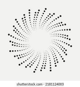 Los puntos de semitono en forma de círculo. logotipo redondo. cuadro de puntos vectoriales. elemento de diseño