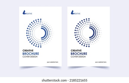 Halftone Dots Circle Form Round blue color brochure cover template, halftone dots brochure cover design, Brochure, Annual Report, Magazine, Poster