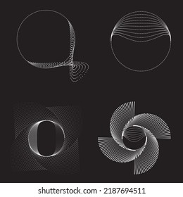 Halftone dots in circle form. round logo . vector dotted frame . design element