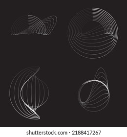 Los puntos de semitono en forma de círculo. logotipo redondo. cuadro de puntos vectoriales. elemento de diseño