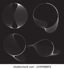 Halftone dots in circle form. round logo . vector dotted frame . design element