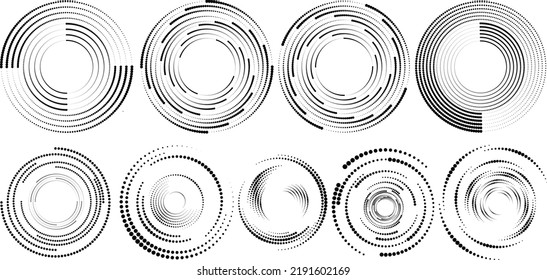 Halftone dots in circle form. round logo . vector dotted frame . design element