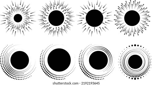 Halftone dots in circle form. round logo . vector dotted frame . design element