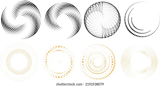 Halftone dots in circle form. round logo . vector dotted frame . design element