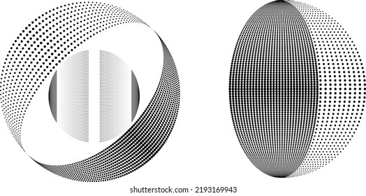 Halftone dots in circle form. round logo . vector dotted frame . design element