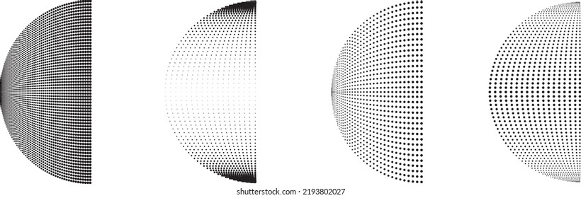 Halftone dots in circle form. round logo . vector dotted frame . design element