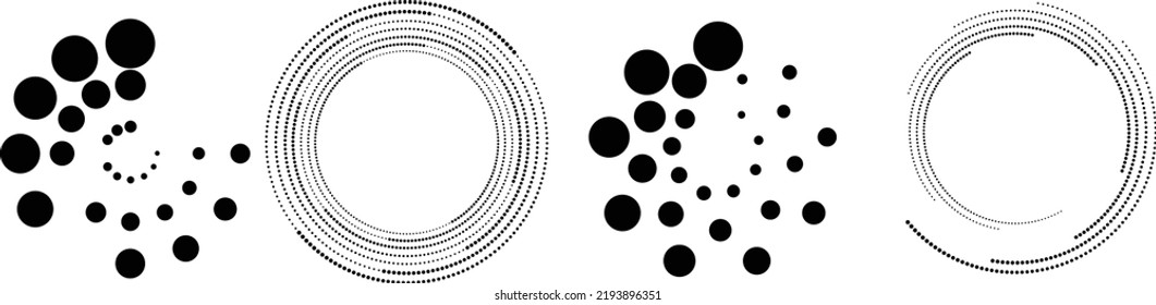 Halftone Dots In Circle Form. Round Logo . Vector Dotted Frame . Design Element