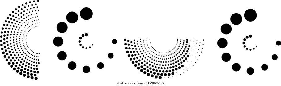Halftone dots in circle form. round logo . vector dotted frame . design element