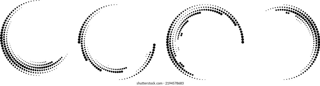 Halftone dots in circle form. round logo . vector dotted frame . design element