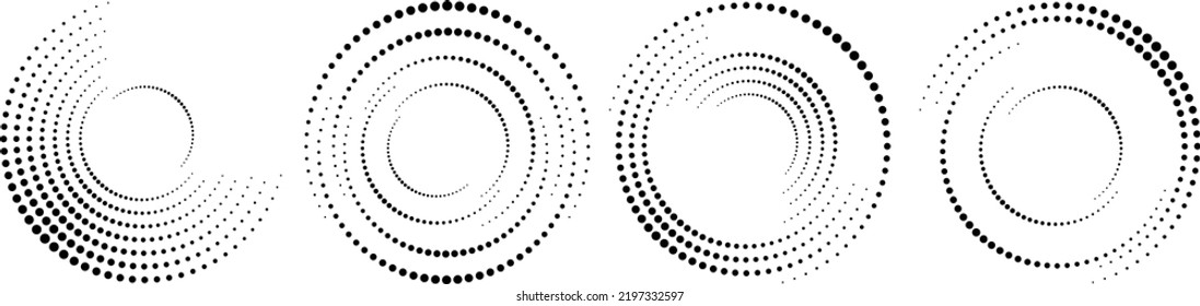 Halftone dots in circle form. round logo . vector dotted frame . design element