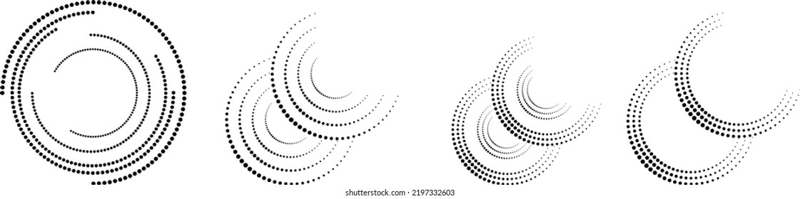 Halftone dots in circle form. round logo . vector dotted frame . design element