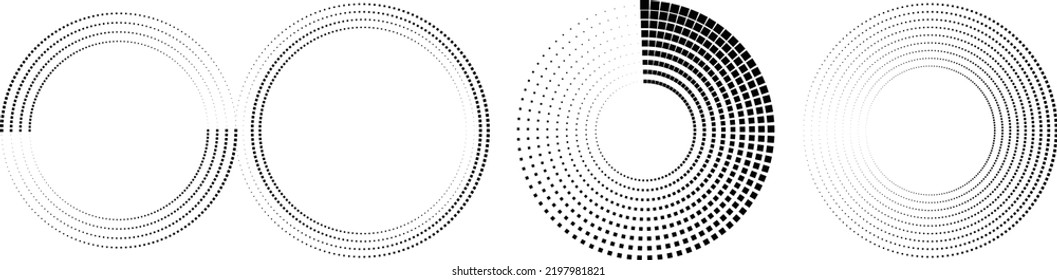 Halftone dots in circle form. round logo . vector dotted frame . design element