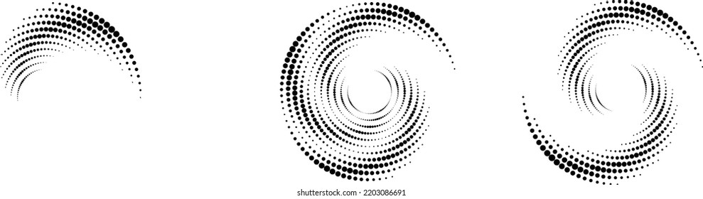 Halftone dots in circle form. round logo . vector dotted frame . design element