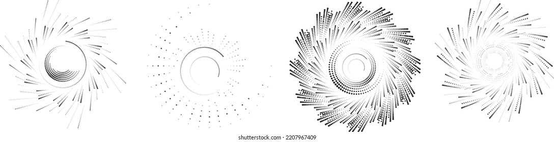 Halftone dots in circle form. round logo . vector dotted frame . design element