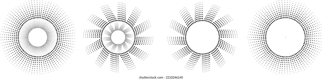 Halftone dots in circle form. round logo . vector dotted frame . design element