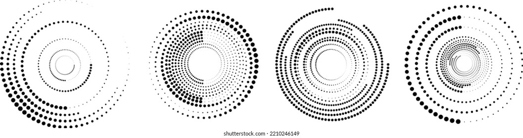 Halftone dots in circle form. round logo . vector dotted frame . design element