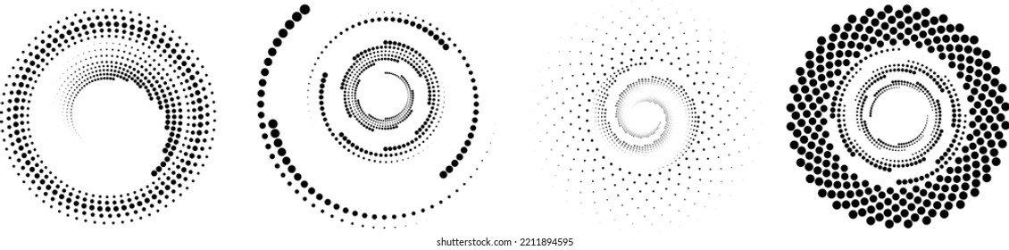 Halftone dots in circle form. round logo . vector dotted frame . design element