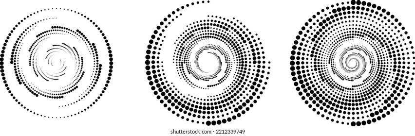 Halftone dots in circle form. round logo . vector dotted frame . design element