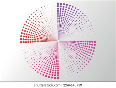 Halftone dots in circle form. round logo. vector dotted frame. design element Spiral dots background