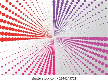 Los puntos de semitono en forma de círculo. logotipo redondo. cuadro de puntos vectoriales. elemento de diseño Fondo de puntos espirales