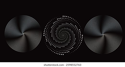 Halftone dots in circle form. round logo . vector dotted frame . design element