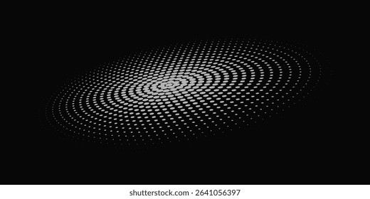 Halftone dots in circle form. round logo . vector dotted frame . design element