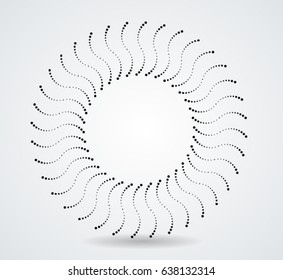 Halftone dots in circle form. round logo . vector dotted frame . design element