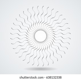 Halftone dots in circle form. round logo . vector dotted frame . design element