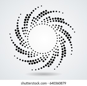 Halftone dots in circle form. round logo . vector dotted frame . design element
