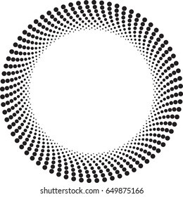 Halftone dots in circle form. round logo . vector dotted frame . design element