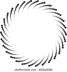 Halftone dots in circle form. round logo . vector dotted frame . design element