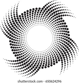 Halftone dots in circle form. round logo . vector dotted frame . design element