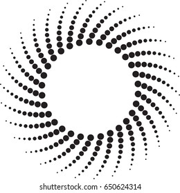Halftone dots in circle form. round logo . vector dotted frame . design element