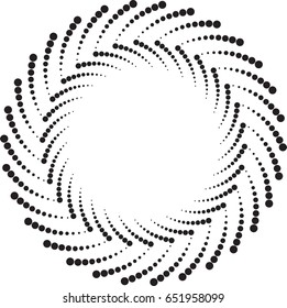 Halftone dots in circle form. round logo . vector dotted frame . design element