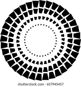 Halftone dots in circle form. round logo . vector dotted frame . design element