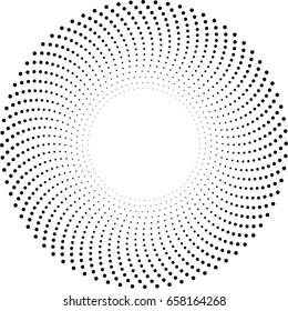 Halftone dots in circle form. round logo . vector dotted frame . design element