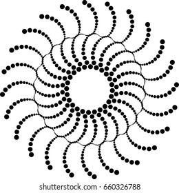Halftone dots in circle form. round logo . vector dotted frame . design element