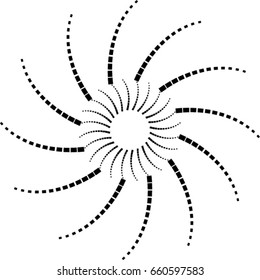 Halftone dots in circle form. round logo . vector dotted frame . design element