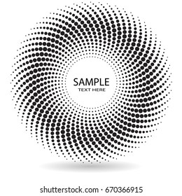 Halftone dots in circle form. round logo . vector dotted frame . design element