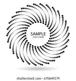 Halftone dots in circle form. round logo . vector dotted frame . design element