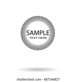 Halftone dots in circle form. round logo . vector dotted frame . design element