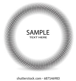 Halftone dots in circle form. round logo . vector dotted frame . design element