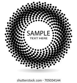 Halftone dots in circle form. round logo . vector dotted frame . design element